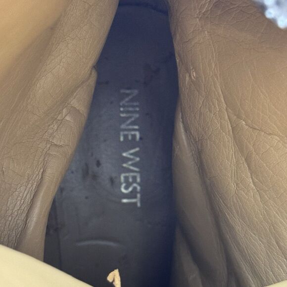 Nine West Krasher Boot Women 11 Brown Suede Distressed Lace Up Moto Western*flaw - Picture 7 of 10